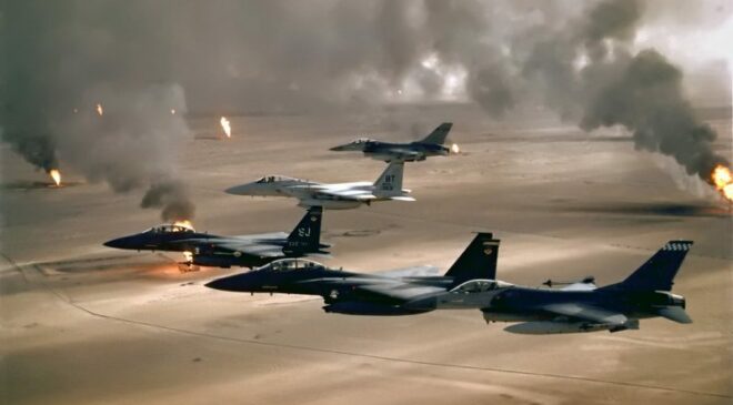 Amerikaanse luchtmacht F-15 F-16 Golfoorlog