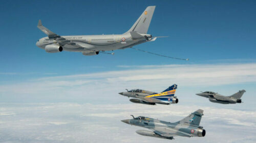 Un Air Force A330 MRTT accompagnato da un Rafale B, un Mirage 2000 5 e un Mirage 2000D e1685111125870 Fighters Aviation | Conflitto russo-ucraino | Costruzione di aerei militari