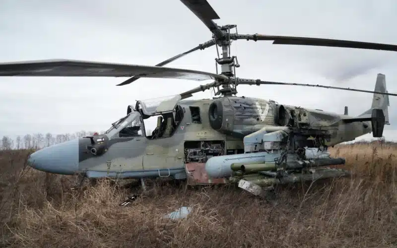 ロシアのKA-52がウクライナで撃墜