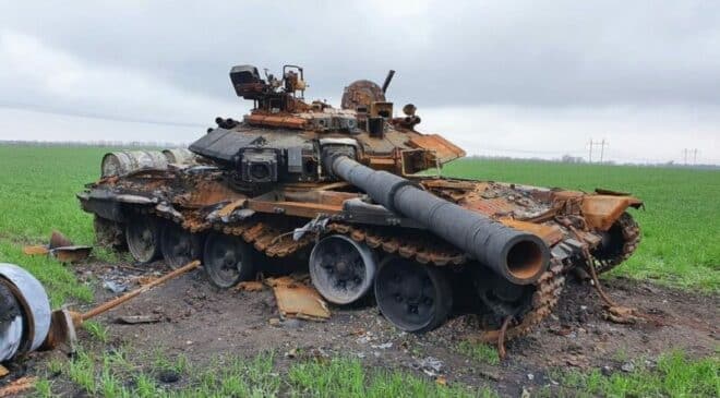 T-90 destruido en Ucrania