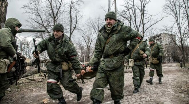 Evacuación de heridos rusos en Ucrania
