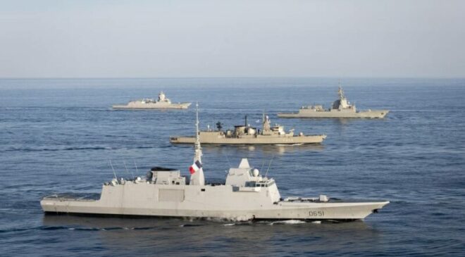 De Franse marine en de Europese vloten werken tijdens de inzet regelmatig samen