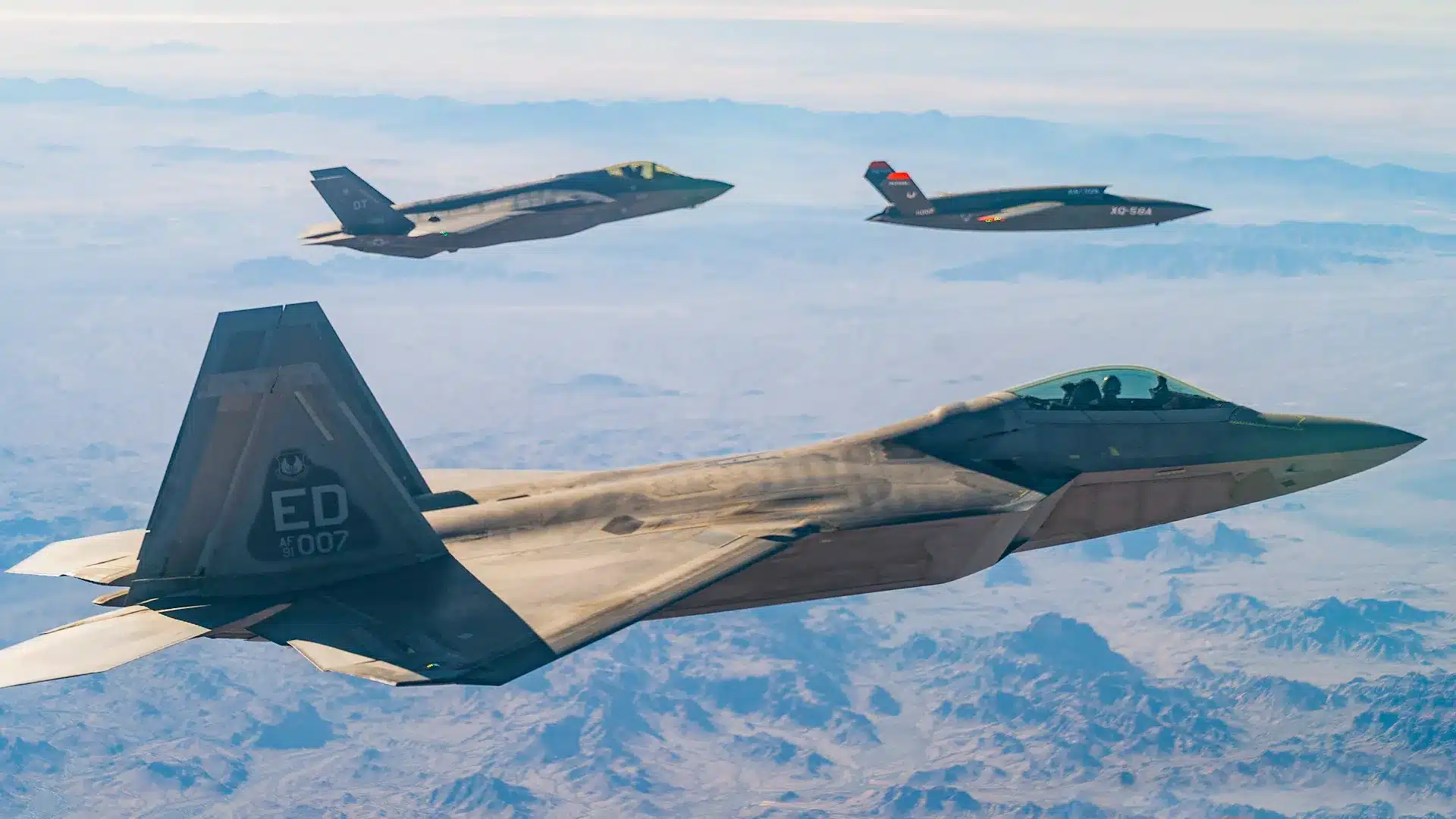 F-22 F-35A drone CCA XQ-58
