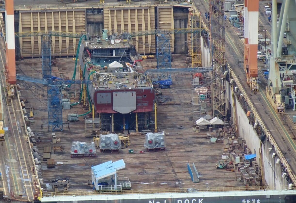 Construction frégate Mogami chantiers navals Mitsubishi de Nagasaki