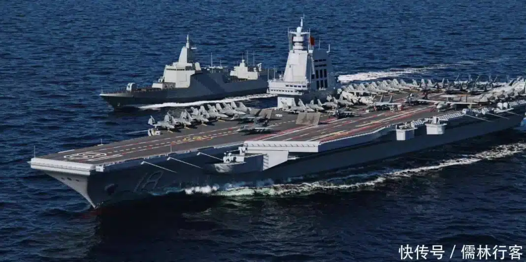 porte-avions Type 003 Marine chinoise CGI