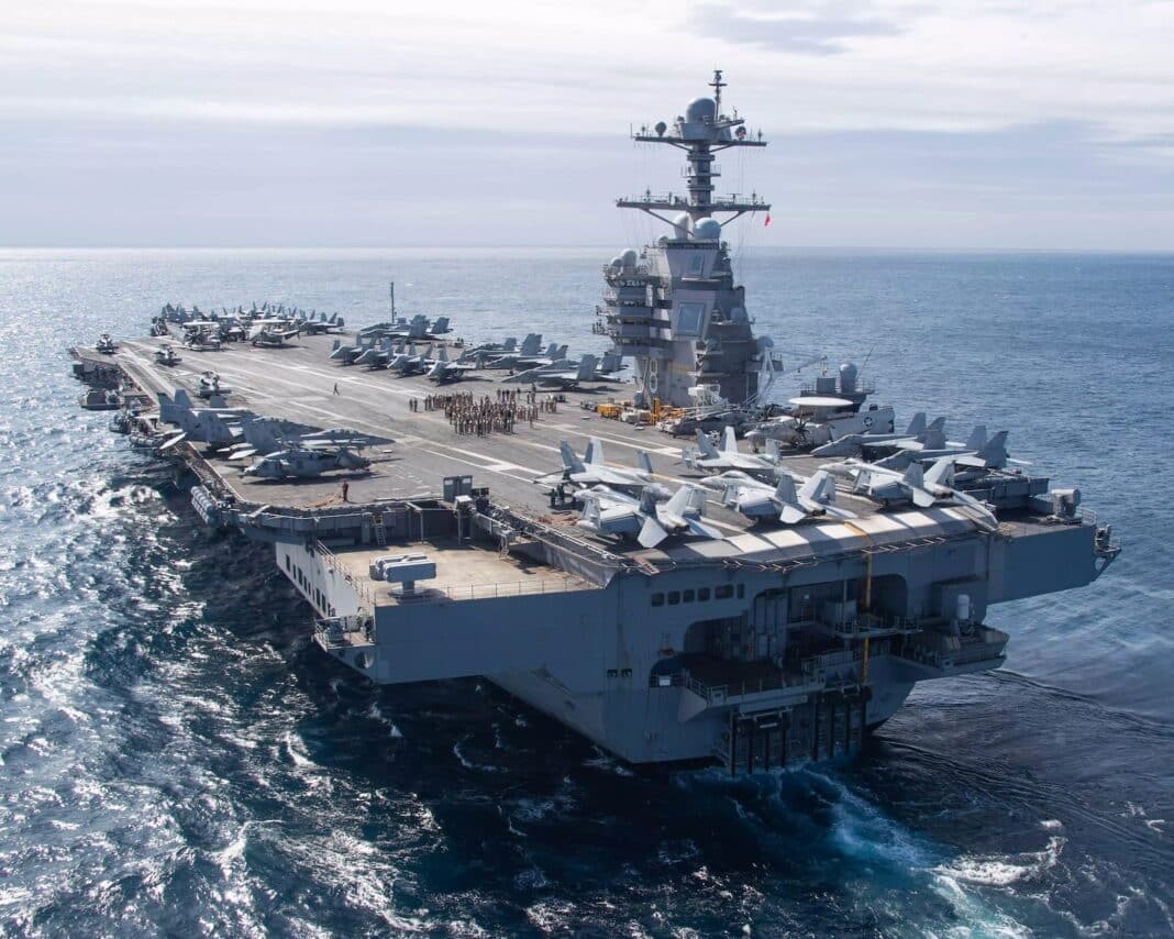 【超希少】米海軍 USSジェラルド・R・フォード モラールパッチ ニュース】米海軍の空母ジェラルド・R・フォードが中国のミサイルで